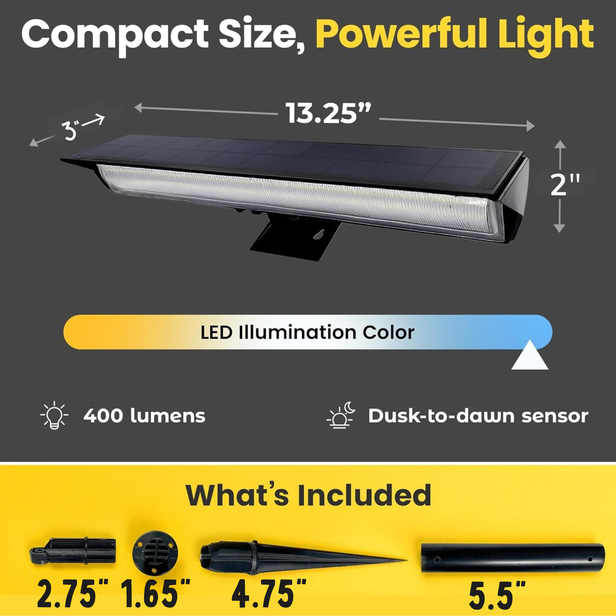 Solar Sign Light Flood Lights  13" BICSSL-02